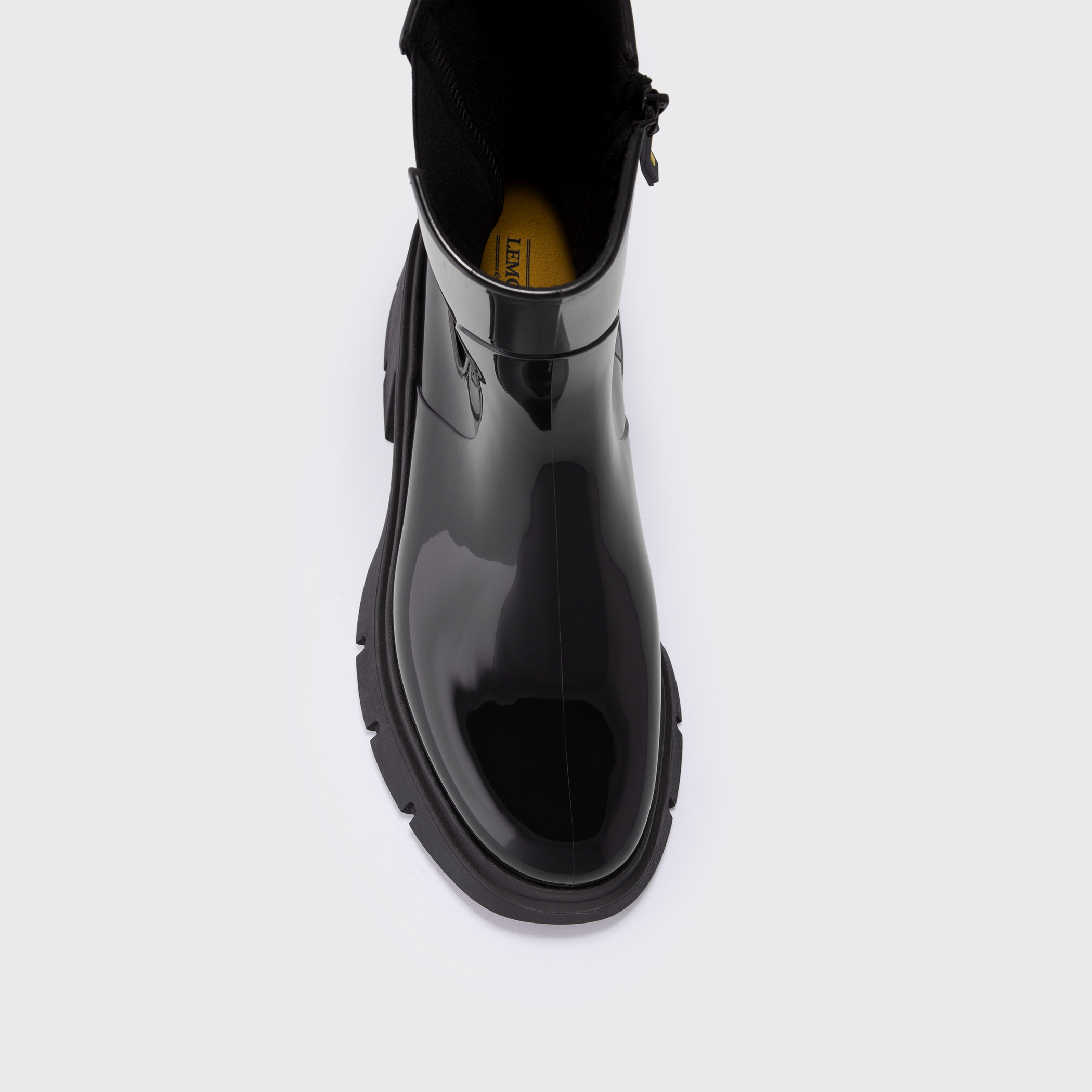 Lemon Jelly Boots | Vegan Mid Calf Black Boots with Heel CIANA 01 ...