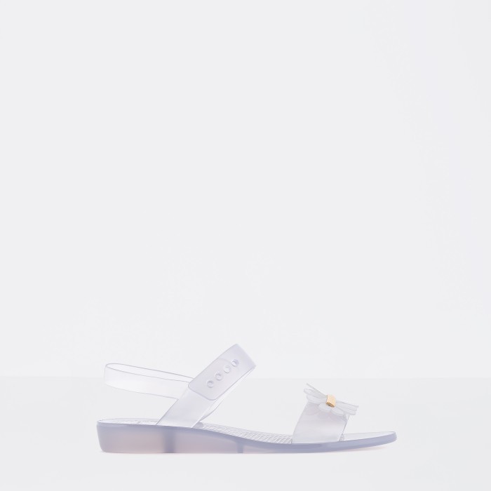 Lemon Jelly | Clear Flat Jelly Sandals with Flower SPRING 06