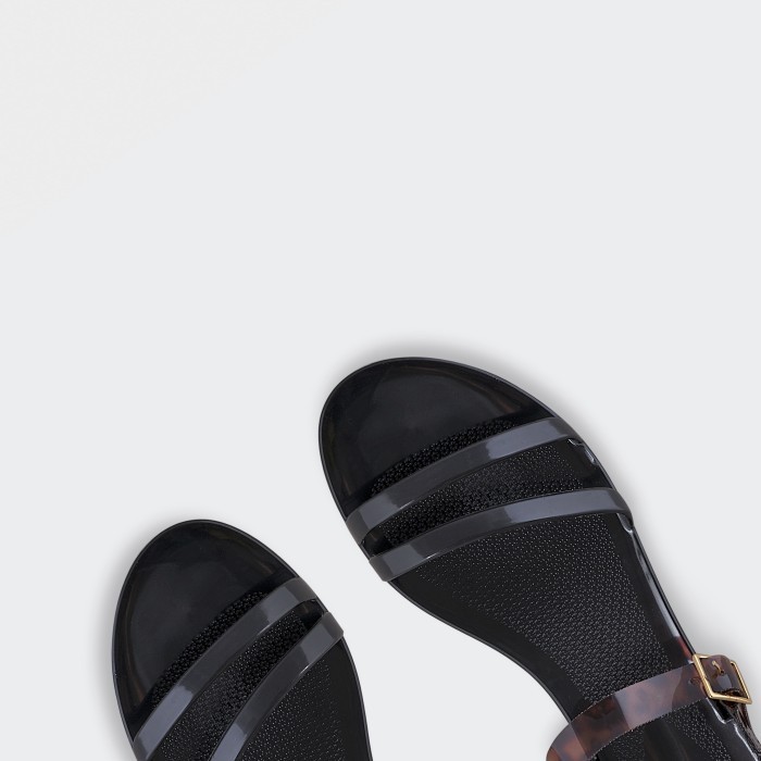 Lemon Jelly | Sandlias Pretas com Padro | Mulher TARTAN 01 - 10011182