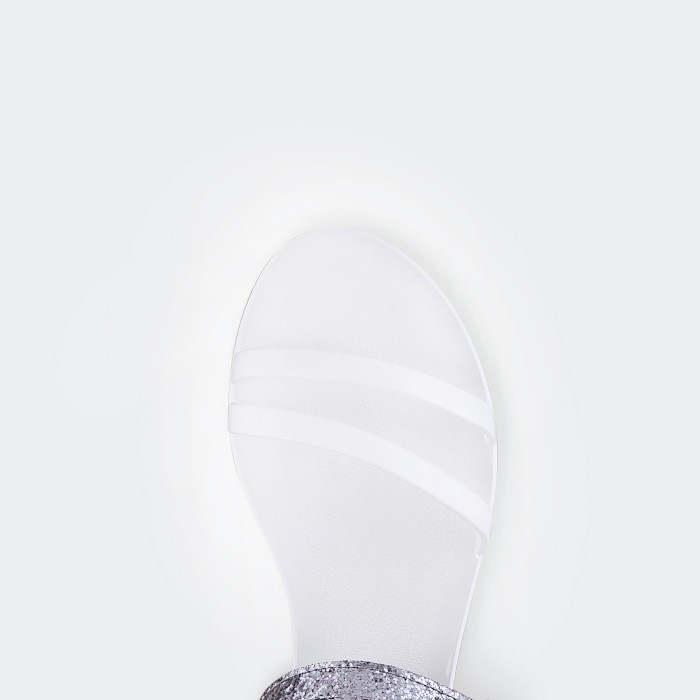 Lemon Jelly | White Flat Jelly Sandals with Glitter STARY 02