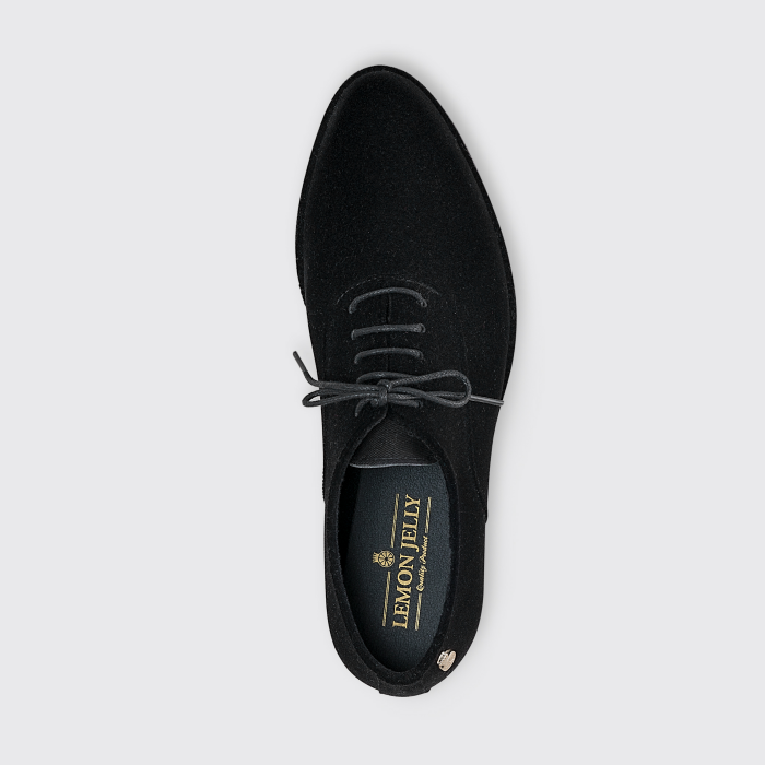 Lemon Jelly | Flocked Black Oxford Shoes for Woman DANY 01