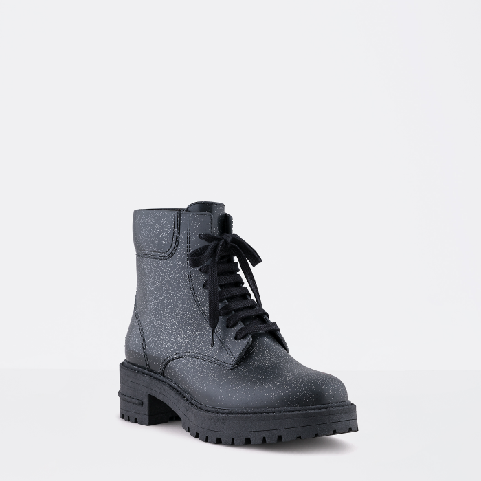 Lemon Jelly | Laced Up Black Combat Boots with Glitter ISBEL 01 - 10014013