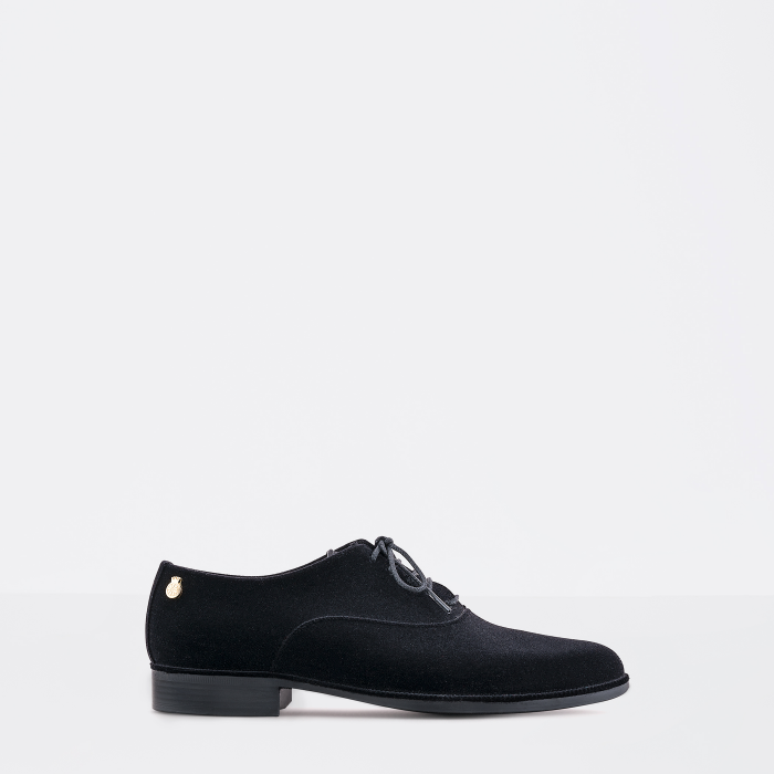 Lemon Jelly | Flocked Black Oxford Shoes for Woman DANY 01