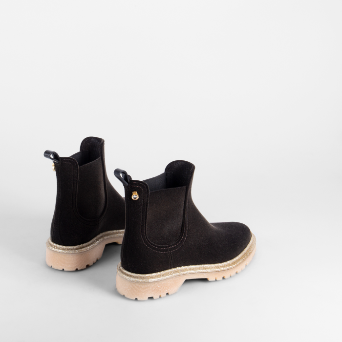 Lemon Jelly | Brown Platform Rain Boots with Glitter DEE 01 - 10013997