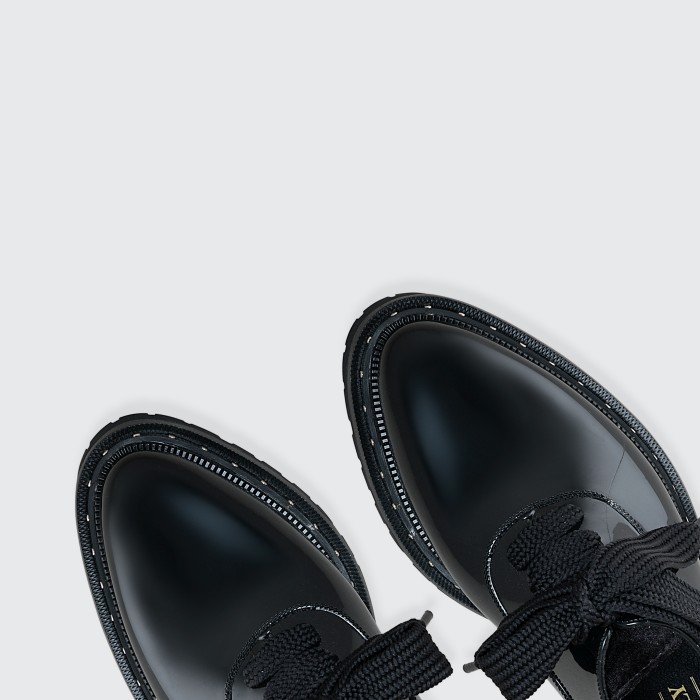 Lemon Jelly | Black Oxford Shoes with Platform and Laces HAZE 01 - 10014047
