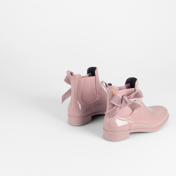 Lemon Jelly | Pink Girl Ankle Rain Boots with Laces LACEY 03