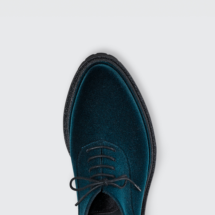 Lemon Jelly | Sapato Oxford Flocado Azul com Glitter LEE 02 - 10014044