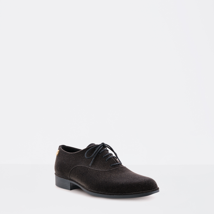 Lemon Jelly | Flocked Brown Oxford Shoes for Woman DANY 02 - 10014181