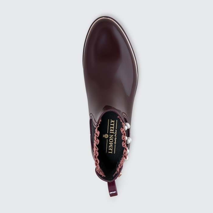 Lemon Jelly | Bordeaux Ankle Boots with Pearls | Woman ESTÉR 02 - 10014431
