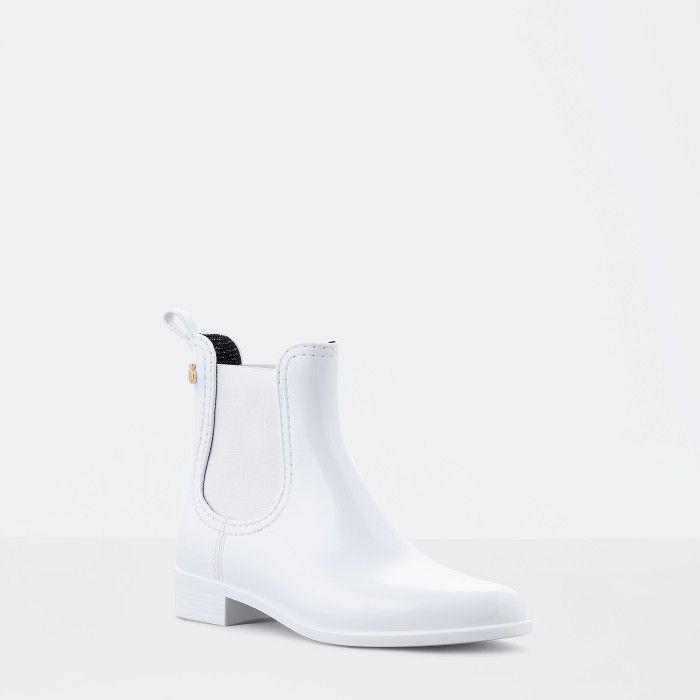white chelsea rain boots
