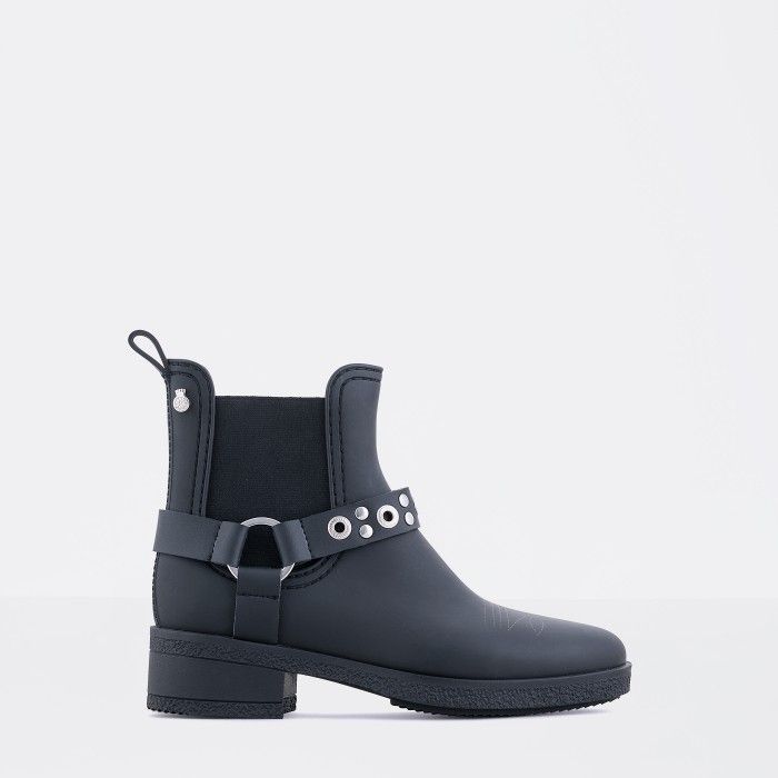Lemon Jelly | Black Ankle Summer Boots with Heel TEXAS 01
