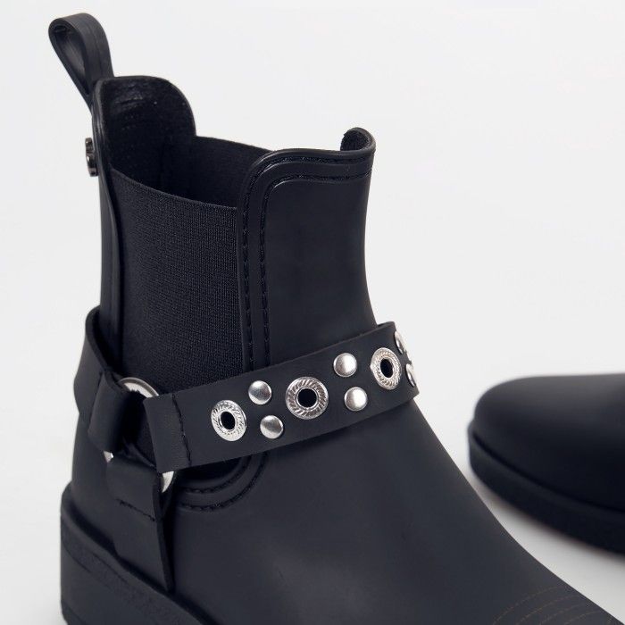 Lemon Jelly | Black Ankle Summer Boots with Heel TEXAS 01
