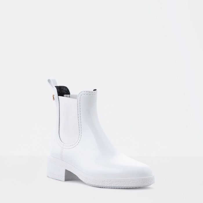 white ankle rain boots