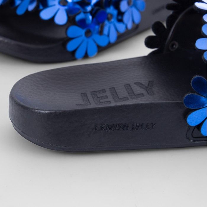 Lemon Jelly | Blue Woman Slides with Flowers | Women SHILOH 01 - 10014925