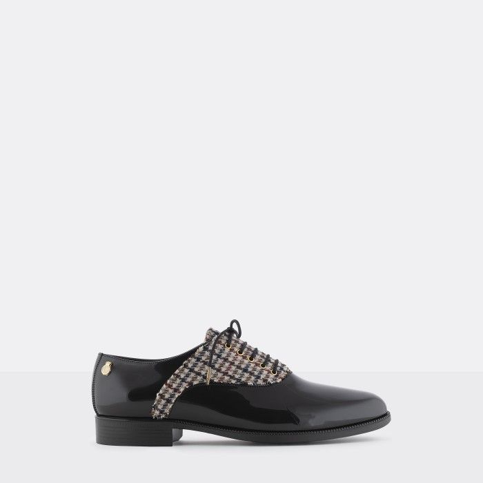 Lemon Jelly | Black Oxford Shoes with Pattern | Women JAMIE 01