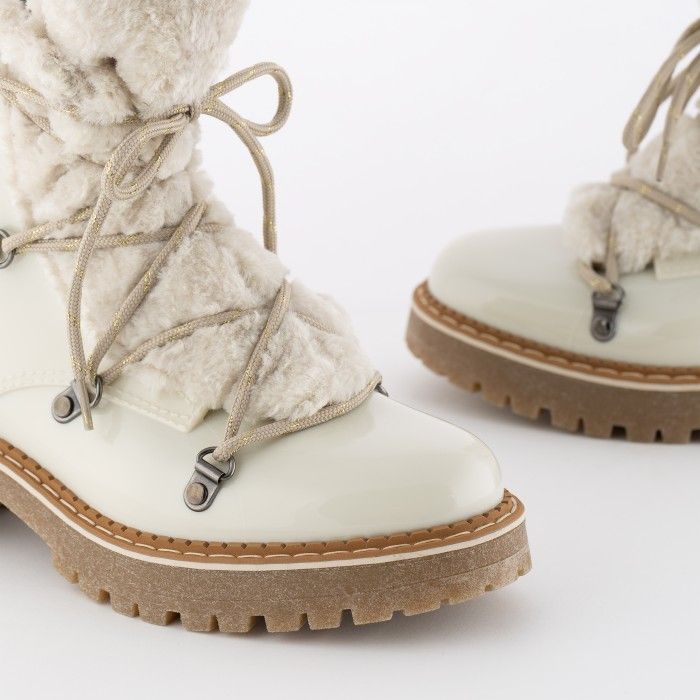 Lemon Jelly | Botas Militares Brancas com Plo | Mulher ANNA 03 - 10015837