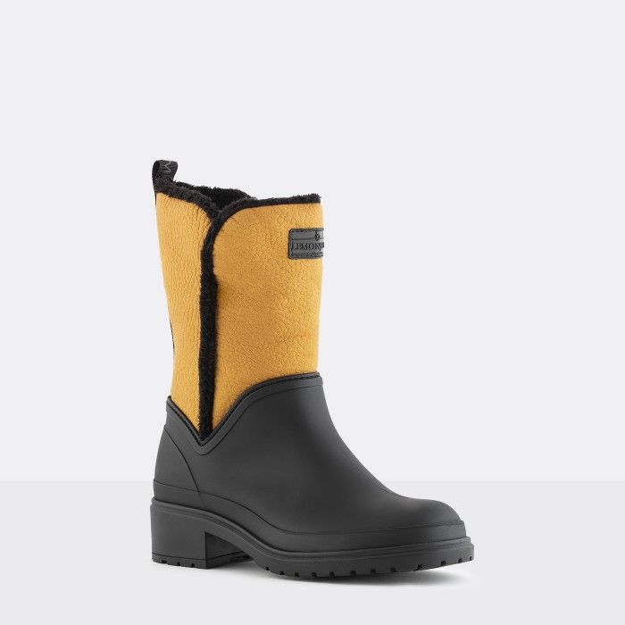 Lemon Jelly | Women Yellow Low Boots with Fur Interior KARLI 03 - 10015855