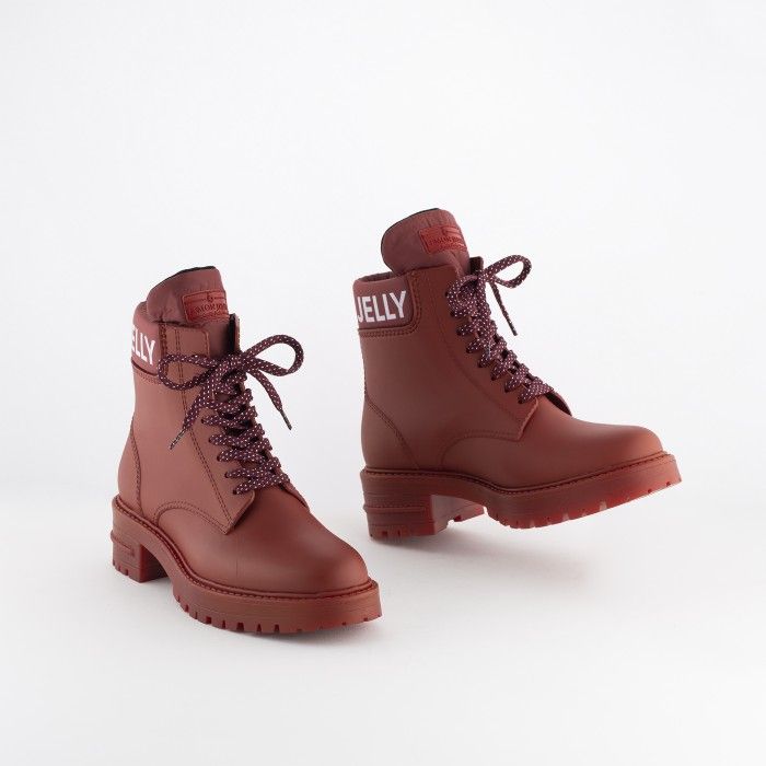 Lemon Jelly | Red Matte Military Boots | Women | Vegan RITTA 02 - 10015832