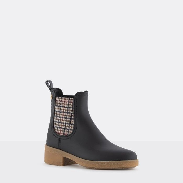 Lemon Jelly | Botins de Salto Pretos com Padro  LOGAN 01 - 10015670