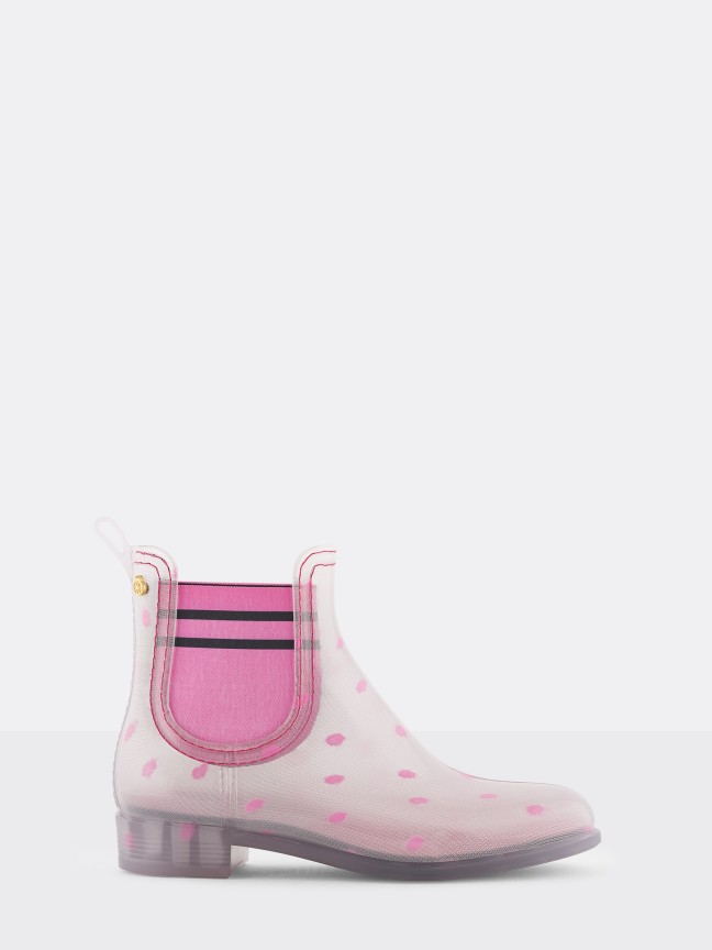 Liz Transparent Pink Dots