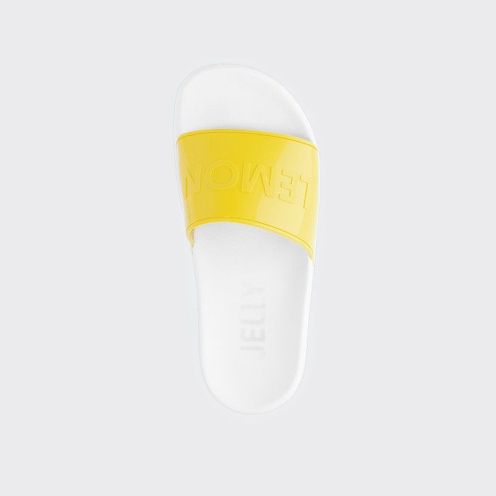 Lemon Jelly | Vegan Women Yellow/White Slides OPAL 03 - 10016711