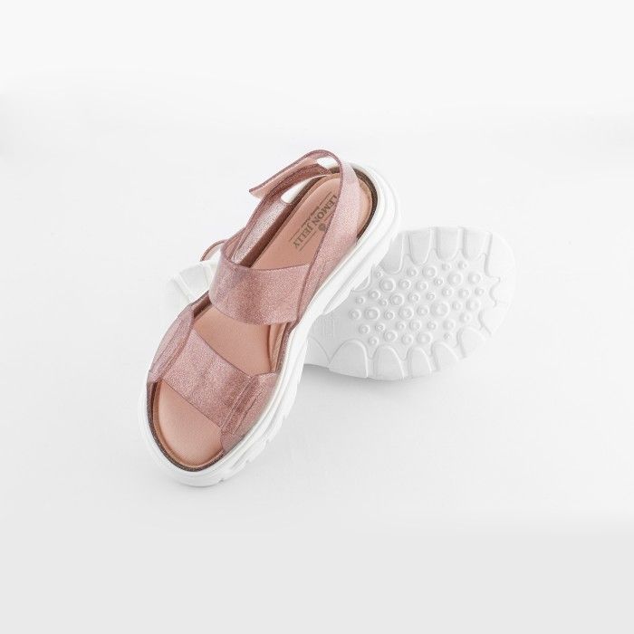 Lemon Jelly | Vegan Pink Glitter Sandals with Sporty Style JUNO 09