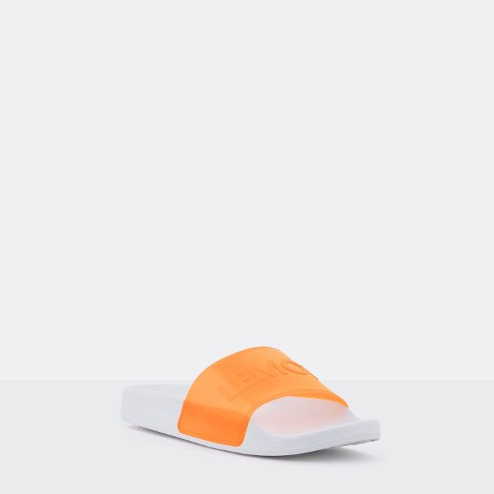 neon orange jelly slides