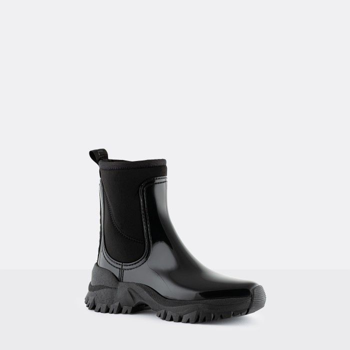 Lemon Jelly Vegan Sporty Black Ankle Boots w/ Neoprene CHERYL 01 - 10017245