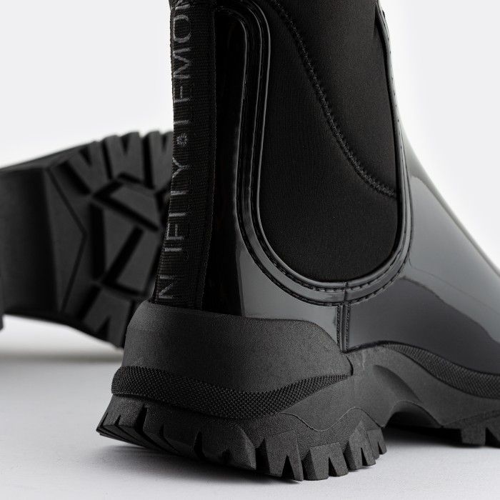 Lemon Jelly Vegan Sporty Black Ankle Boots w/ Neoprene CHERYL 01 - 10017245