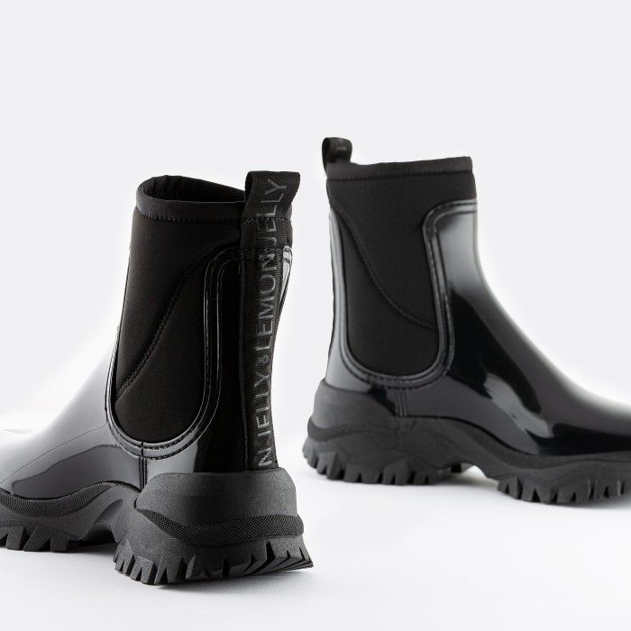 Lemon Jelly Vegan Sporty Black Ankle Boots w/ Neoprene CHERYL 01 - 10017245