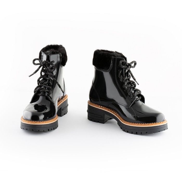 Lemon Jelly Vegan Black Low Boots with Synthetic Fur OLETA 01 - 10017249