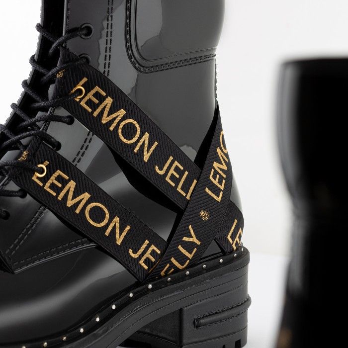 Lemon Jelly Vegan Low Combat Boots with Straps GIANNA 01