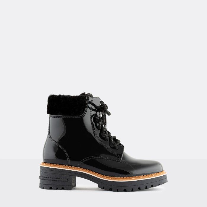 Lemon Jelly Vegan Black Low Boots with Synthetic Fur OLETA 01 - 10017249