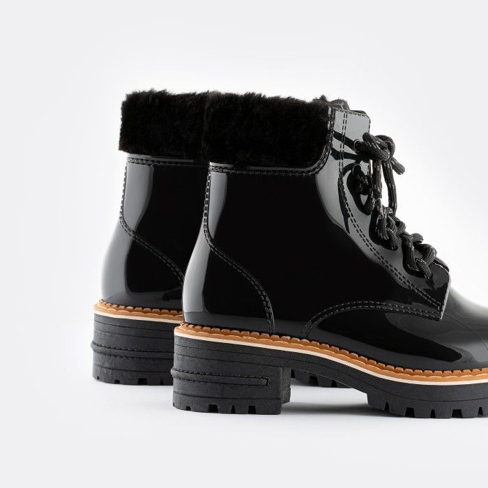 Lemon Jelly Vegan Black Low Boots with Synthetic Fur OLETA 01 - 10017249