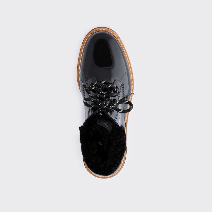 Lemon Jelly Vegan Black Low Boots with Synthetic Fur OLETA 01 - 10017249
