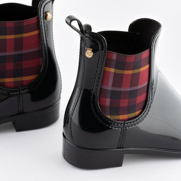 Lemon Jelly Vegan Green Ankle Boots w/ Tartan Elastic ARLEENE 06 - 10017385