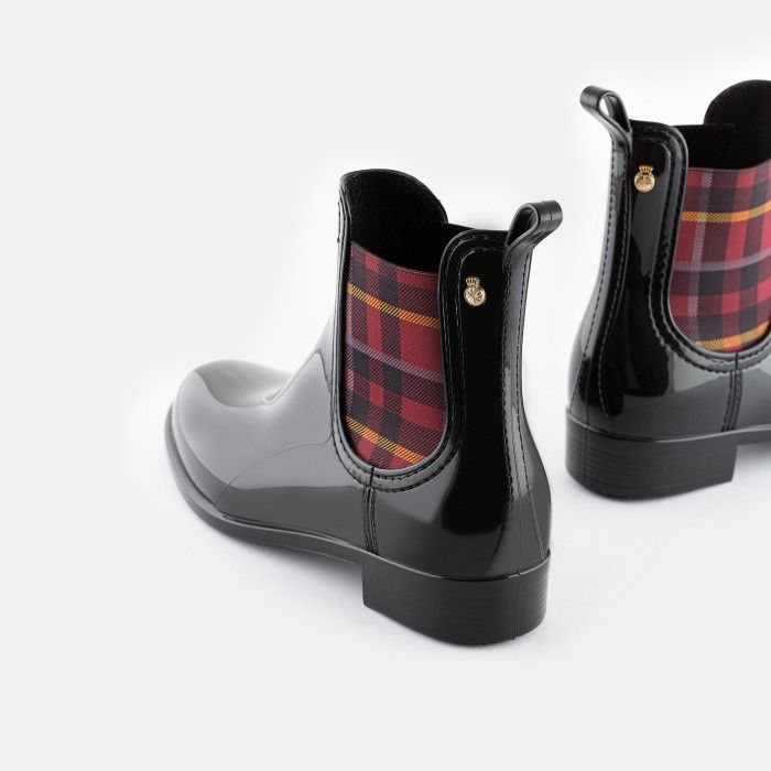 Lemon Jelly Vegan Green Ankle Boots w/ Tartan Elastic ARLEENE 06 - 10017385