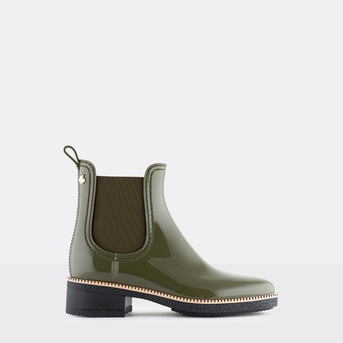 Lemon Jelly Vegan Military Green Ankle Boots with Low Heel AVA 13 - 10017392
