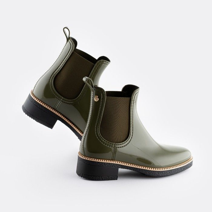 Lemon Jelly Vegan Military Green Ankle Boots with Low Heel AVA 13 - 10017392
