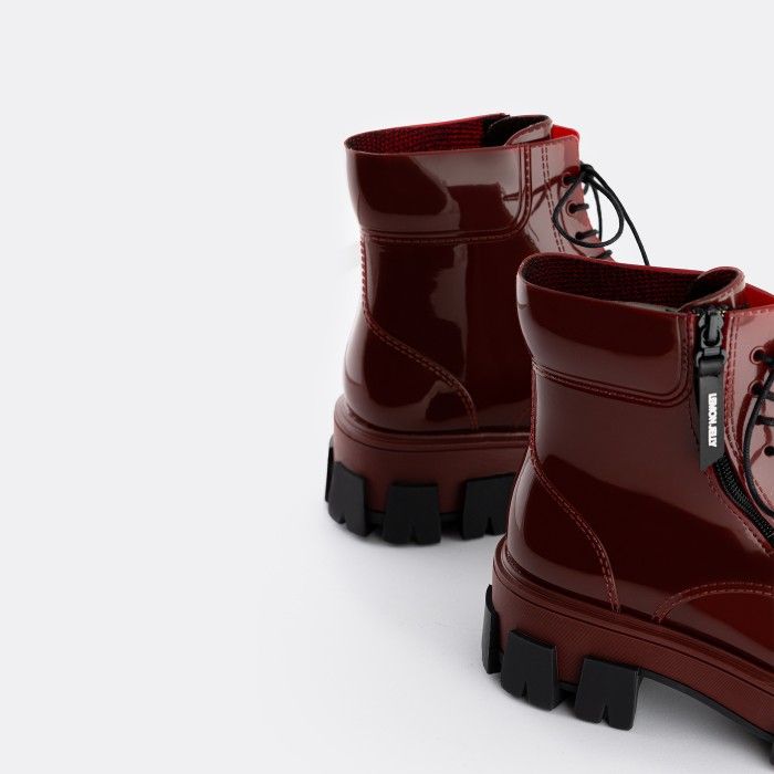 Lemon Jelly | Botas Cano Curto Borgonha com Fecho Vegan RAINA 04 - 10017459