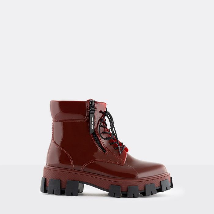 Lemon Jelly | Botas Cano Curto Borgonha com Fecho Vegan RAINA 04 - 10017459