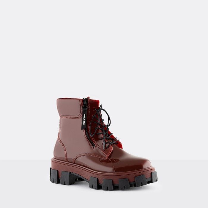 Lemon Jelly | Botas Cano Curto Borgonha com Fecho Vegan RAINA 04 - 10017459