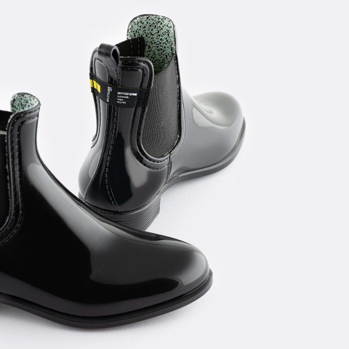 Lemon Jelly Vegan Recycled Black Rain Ankle Boots for Girl JORI 01 - 10017351