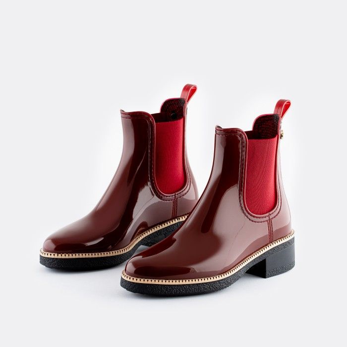 Lemon Jelly Vegan Bordeaux Ankle Boots with Low Heel AVA 15 - 10017394
