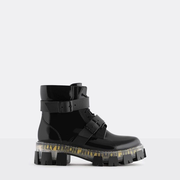 Lemon Jelly | Botas Militares Estilo Urbano Pretas Vegan ZELMA 01 - 10017256