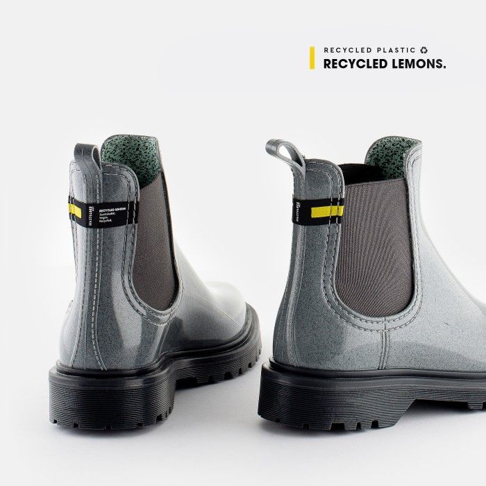 Lemon Jelly Women's Vegan Recycled Grey Ankle Boots MAREN 07