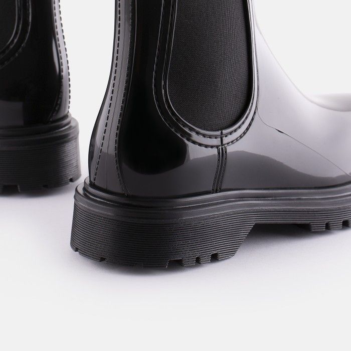 Lemon Jelly | Black Platform Rain Boots  Jelly Shoes BLOCK 05