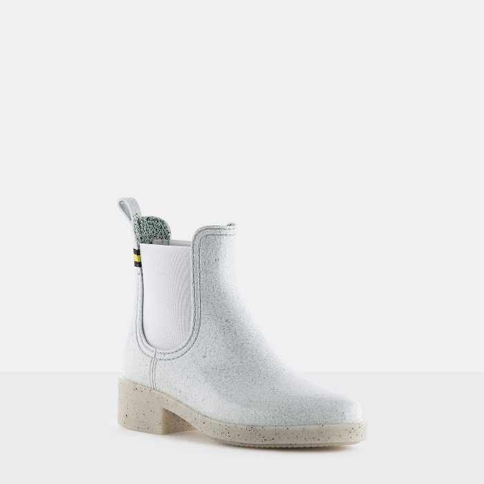 Lemon Jelly | White Recycled Woman Ankle Boots with Heel LINDSEY 01
