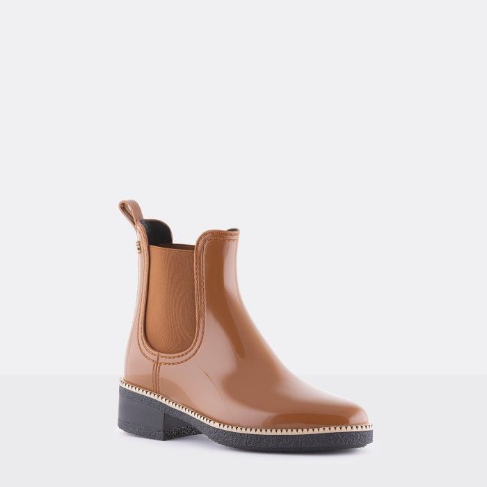 Lemon Jelly Vegan Brown Ankle Boots with Low Heel AVA 18