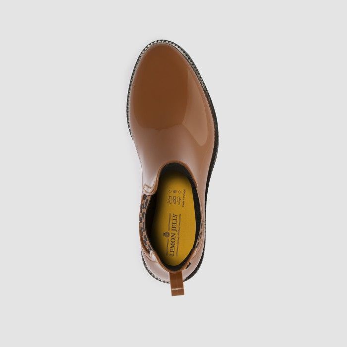 Lemon Jelly Vegan Brown Ankle Boots w/ Pattern Elastic TESSA 04 - 10018749